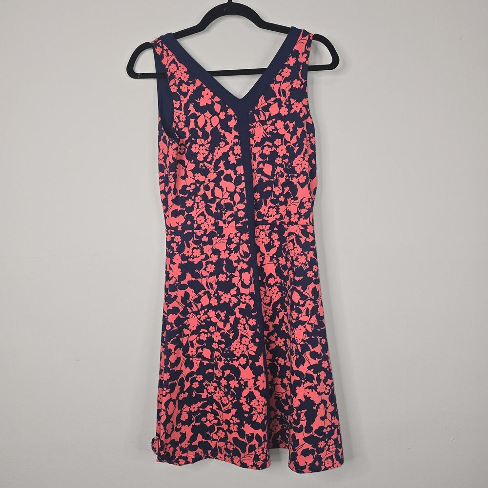 Title Nine Dress Womens Small Pink Floral Fit Flare V Neck Sundress Pockets - Picture 5 of 7